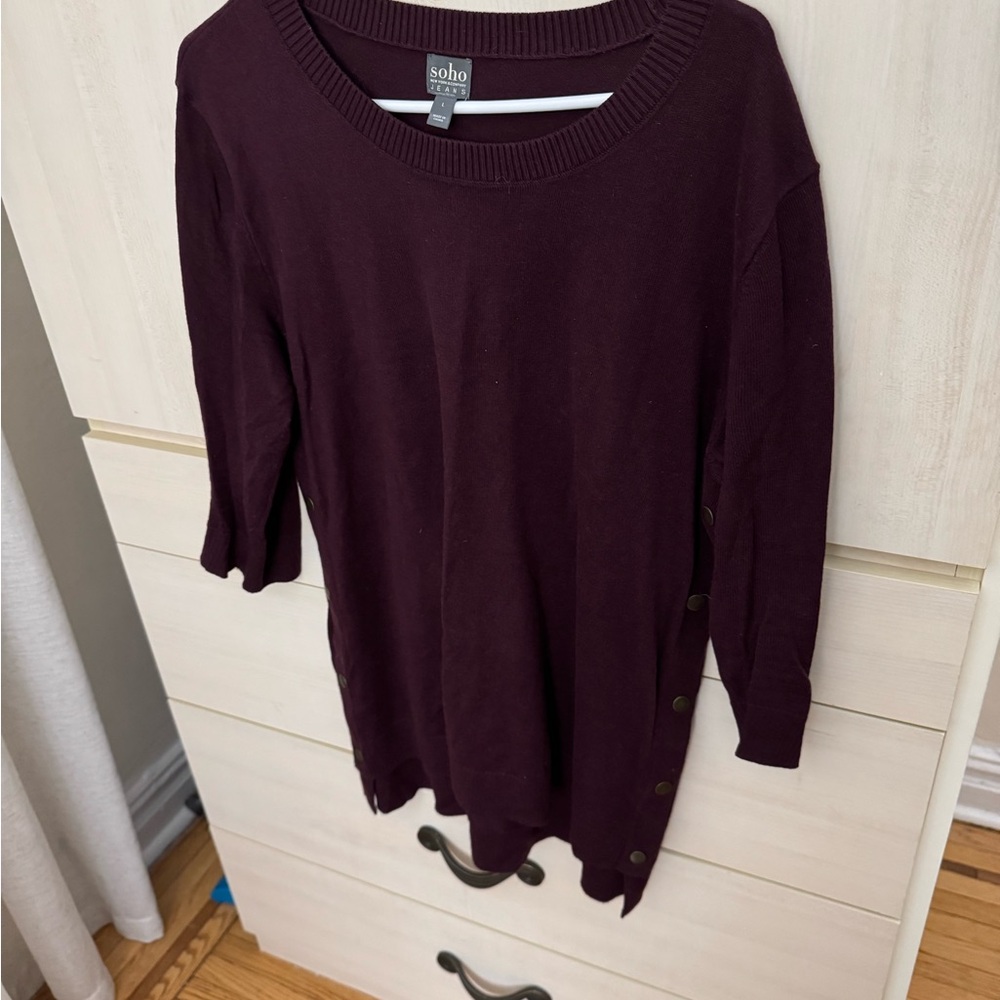 Soho Deep Burgundy Knit tunic top